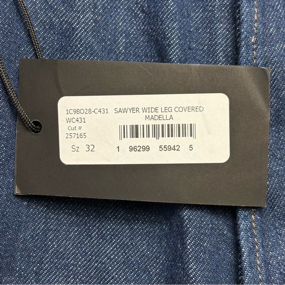 NWT PAIGE Sawyer Wide Leg Jeans in Dark Madella Wash Size 32 Vintage Collection - Picture 16 of 16